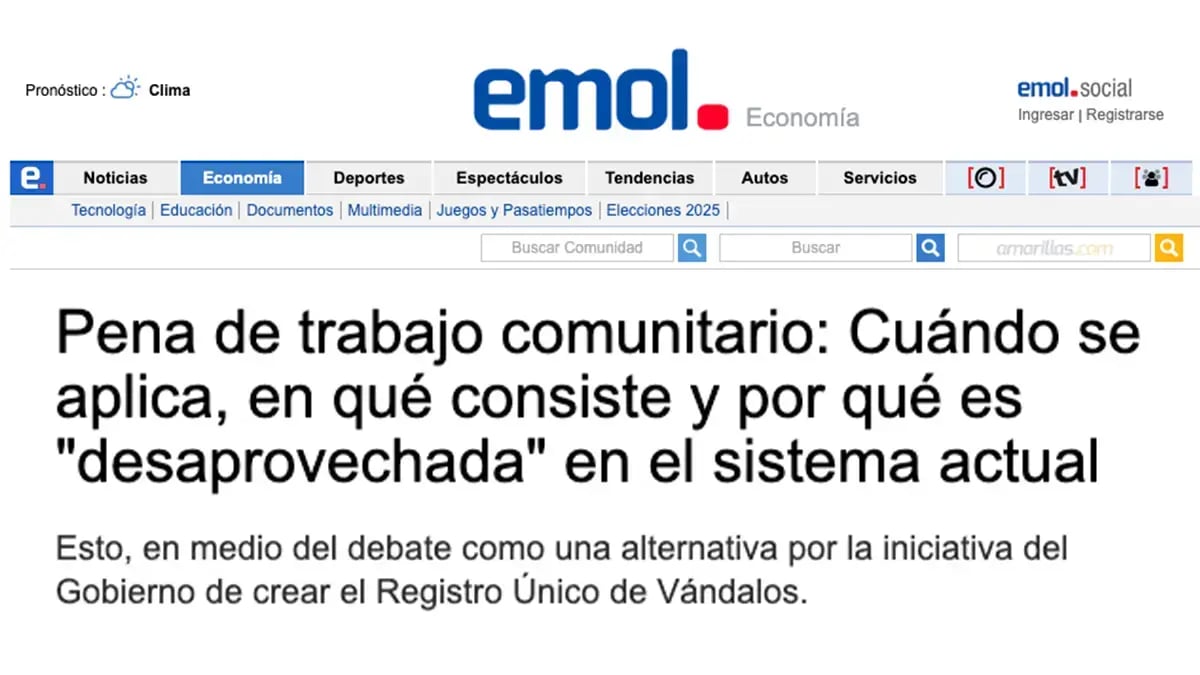 Titular de Emol Economía sobre la pena de trabajo comunitario: cuándo se aplica y en qué consiste