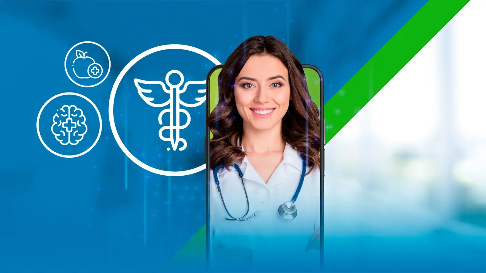 Medismart, nuevo beneficio de salud. Foto de doctora dentro de un celular